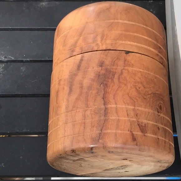 Burl wood Lathed Lidded Canister“Round BOX W/ Wood Lid Desk Storage Decorative - Picture 12 of 15